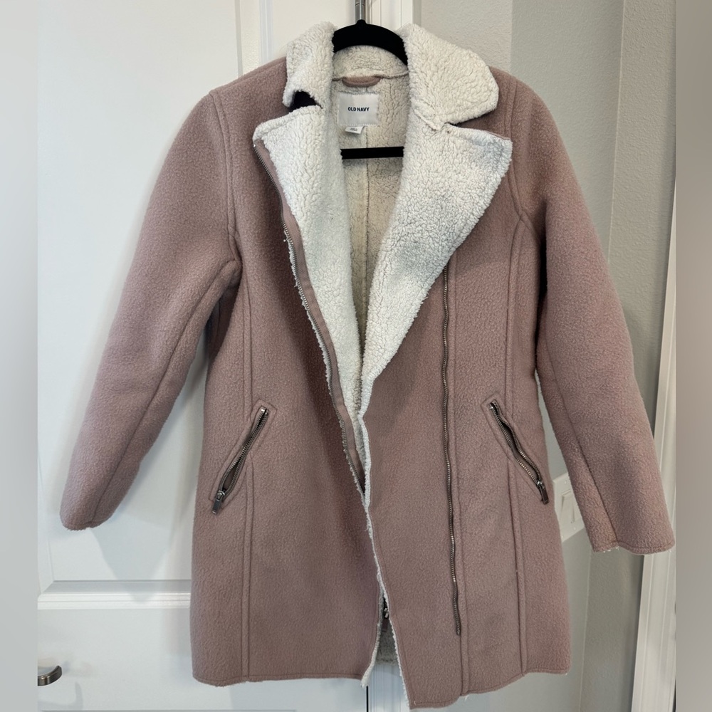 Old Navy Mauve Peacoat with Fleece Lining